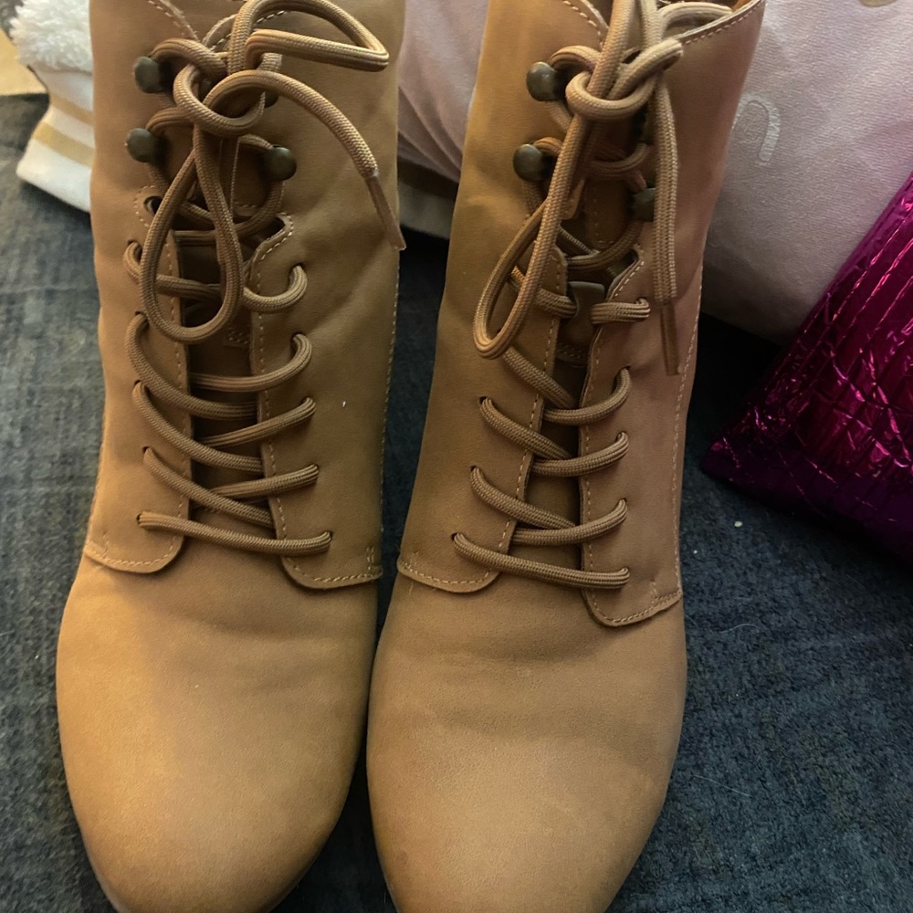 Brown suede booties size 11